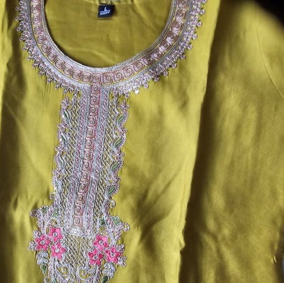 New design salwar suit salwar kameez ready made stitched size L mustard yellow - Picture 3 of 7